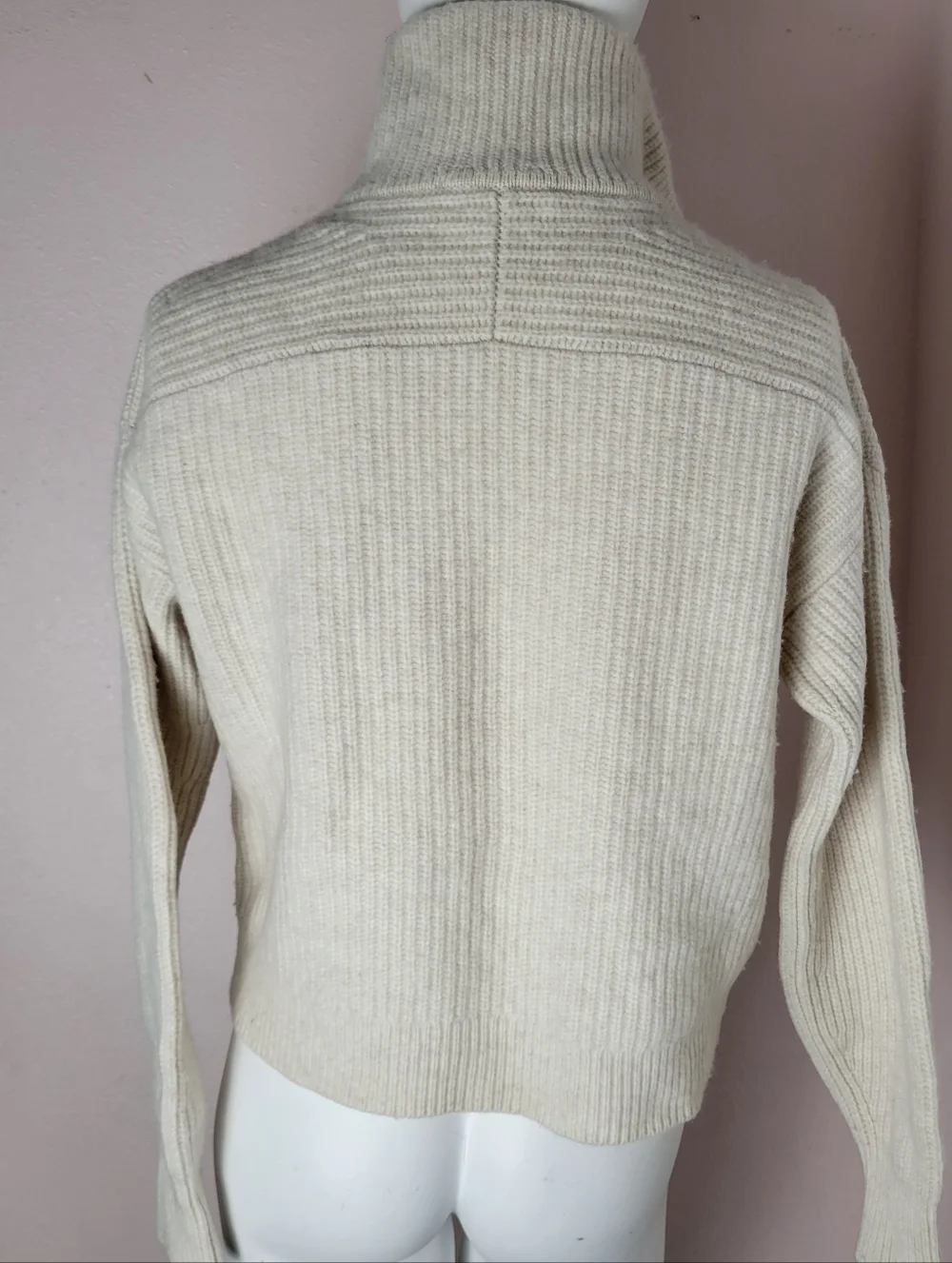 Everlane The Felted Merino Wool Half-Zip Sweater in Oatmeal - Size S - Picture 8 of 10
